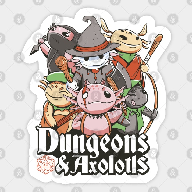 Axolotl Adventures: Dungeons and Costumes Await! Sticker by Life2LiveDesign